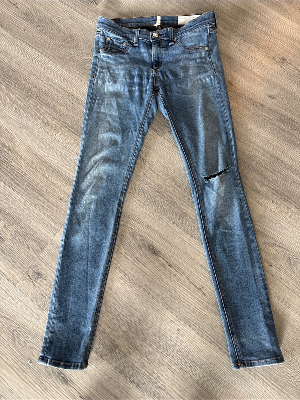 rag & bone Distressed Dark Blue Skinny Jeans size 25